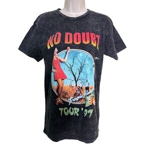 Urban Outfitters No Doubt Tragic Kingdom Tour '97 Graphic Black Acid Wash Tee